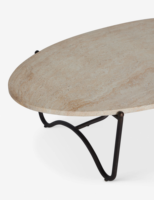 Table d'extérieur en acier inoxydable 304 avec plateau en marbre travertin naturel pour patio, jardin, hôtel, cour de campagne