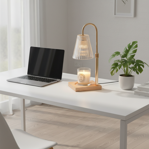 Lampe de table décorative moderne <span class=keywords><strong>et</strong></span> minimaliste à intensité variable <span class=keywords><strong>avec</strong></span> fonction veilleuse d'aromathérapie électrique <span class=keywords><strong>et</strong></span> compatibilité bougie parfumée en pot - Product Image 2