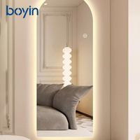 Miroir de maquillage ovale pour salon de beauté avec éclairage LED et affichage grossissant pour salle de bain