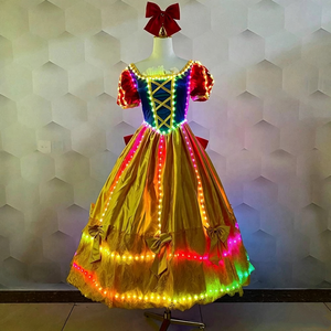 Abito da ballo impermeabile a LED bianco neve da <span class=keywords><strong>donna</strong></span>, <span class=keywords><strong>costume</strong></span> luminoso a LED per performance in parchi divertimento e sfilate (su misura) - Product Image 2