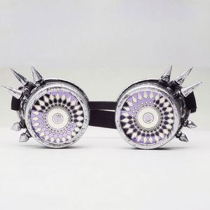 Gafas de Sol de Moda con Logotipo Personalizado, Gafas de Lujo para Hombre y Mujer, Gafas de Caleidoscopio para Cosplay, Gafas Steampunk con Remaches para Fiestas - Product Image 4