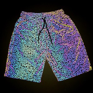 Pantalones cortos reflectantes con forma de seta para <span class=keywords><strong>hombre</strong></span>, <span class=keywords><strong>Bermudas</strong></span> masculinas de estilo Harajuku, de estilo Hip Hop, con luz nocturna, informales, de verano - Product Image 2