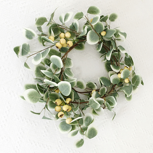 Fleurs et <span class=keywords><strong>plantes</strong></span> décoratives artificielles réalistes, feuilles d'eucalyptus artificielles en rotin de loquat faites à la main, pour la maison et Noël - Product Image 1