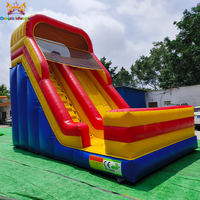 Toboggan aquatique gonflable géant commercial à double piste en PVC pour adultes, utilisation en écoles, jardins, parcs d'attractions, fêtes en plein air, garantie 3 ans