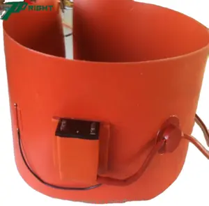 Aquecedor de tambor de óleo de borracha de silicone flexível, 200 litros para elemento de aquecimento com termostato