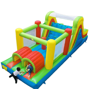 Residential <b>Inflatable</b> Bounce House Bouncy Castle Obstacle Course <b>Game</b> with Blower PVC Material Easy Setup - Product Image 1