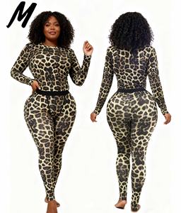 Set Celana Motif Leopard Wanita 2025  Pakaian Santai  Dengan Bordir LOGO Kustom Set Wanita Motif Cheetah Set Dua Potong Wanita - Product Image 4