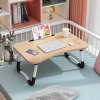 Bureau d'Ordinateur Pliant Noir, Table d'Étude pour Ordinateur Portable et Lit