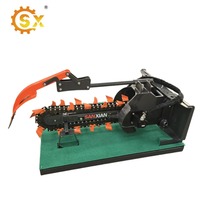 Cadena para zanjadora de minicargadora, máquina excavadora de zanjas, zanjadora de cadena hidráulica agrícola con punta de bala, zanjadora de cables