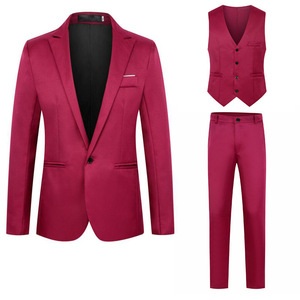 Men's Three Piece Suit Set Men Suit <strong>Jacket</strong> +vest+trousers Set Slim Fit High Quality M to 5XL Plus Size Fashionable Suit Set OEM - Product Image 5