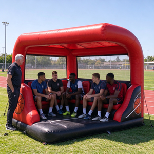 Banqueta Inflable Comercial de PVC para Fútbol, Cabina Inflable con Temática de Fútbol para Fiestas Infantiles, Asientos para Eventos al Aire Libre - Product Image 3