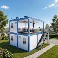Maison conteneur modulaire préfabriquée à deux étages avec structure en acier, bureau préfabriqué et hôtel/villas