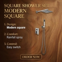 Ensemble de robinetterie de douche pluie dorée moderne et contemporaine en acier inoxydable SUS304, barre coulissante thermostatique, montage mural, garantie 5 ans, pour hôtel