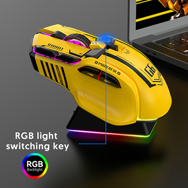 Cool Shape Tri Mode Mouse RGB Backlit High-precision Sensor Gaming Wired/2.4G Wireless/BT Mouse for Computer Accessories