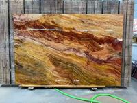 Lembaran Batu Alam Mewah Tiger Jade Onyx Kata Merah untuk Dekorasi Dinding Utama Vila