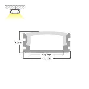 Barres en aluminium 6063 en forme de U, diffuseur de haute qualité, profil de bande LED, profil en aluminium plat pour bande LED, canal pour bande LED - Product Image 2
