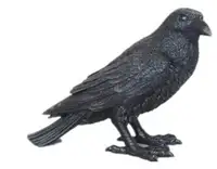 Полирезиновая сказочная коллекция 7 дюймов, декоративная статуэтка «черное перо», стоящая ворона, птица на Хэллоуин, Черная