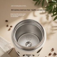 Mug à café isotherme à double bec verseur avec revêtement intérieur en acier inoxydable 304, portable, facile à nettoyer, haute isolation, thermos moderne et minimaliste