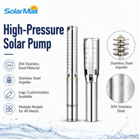 Pompe à eau solaire submersible SolarMax 48V 750W série ESS avec impeller en acier inoxydable, 100m 3.0m³/h, pour irrigation et usages multiples