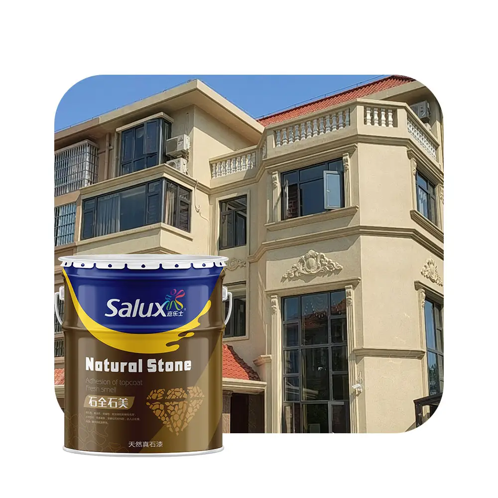 Salux Exterior House Painting Granite Paint Rough Texture Effect Natural Stone Marble Coating