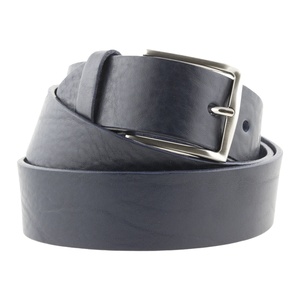 Cinturón azul de lujo para hombre de cuero italiano genuino 100%, caja de etiqueta privada de 4cm/1,57 pulgadas de alta calidad con logotipo personalizable, venta de 6 uds. - Product Image 1