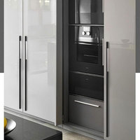 Poignée longue en alliage d'aluminium, design simple, pour tiroirs de cuisine, chambre, commode, hôtel, salon, armoire et placards