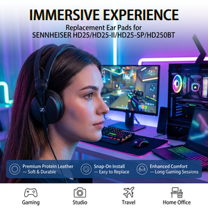 Almohadillas para Auriculares <span class=keywords><strong>HD25</strong></span> para <span class=keywords><strong>Sennheiser</strong></span> <span class=keywords><strong>HD25</strong></span>-II/HD25SP/HD250BT, Resistentes al Sudor, Repuestos para Auriculares Supraaurales - Product Image 5
