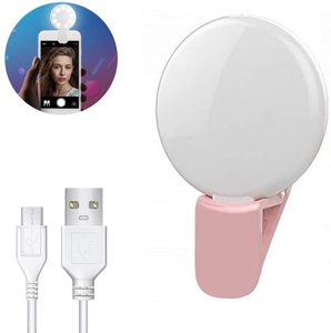 Mini anneau lumineux portable rechargeable par USB pour tous les téléphones, fonctions 2-en-1, matériau ABS de haute qualité, lumière LED brillante pour téléphone - Product Image 2