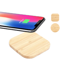 Chargeur USB en bambou sans fil écologique 15W à charge rapide Cadeaux promotionnels durables avec diverses formes et logo imprimable
