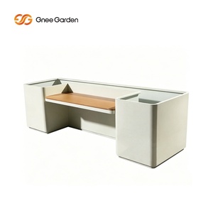 Banco Jardinero Integrado de Acero Inoxidable Moderno Gnee Garden, Diseño Minimalista Cuadrado para Exteriores, para Macetas - Product Image 6