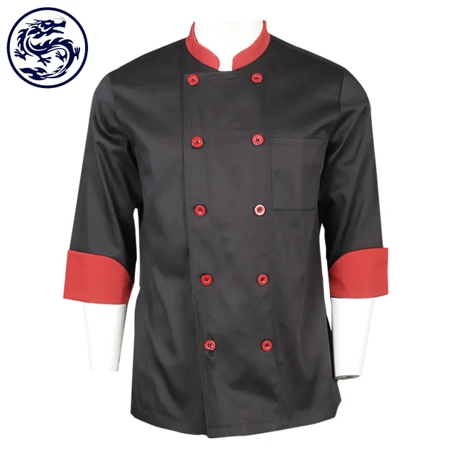Uniforme de serveur de Restaurant, uniforme de Chef, escarpins en plastique, bon marché, rouge et noir, 2020