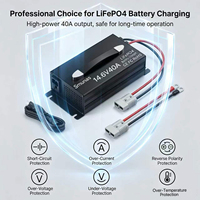 Chargeur rapide LiFePO4 industriel robuste 12V 14.6V 40A pour batteries à décharge profonde, camping-car, marine, usage hors réseau - Certifié CE RoHS