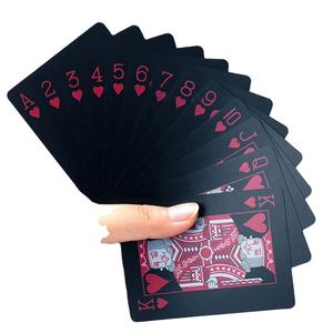 Cartes à Jouer Imperméables en PVC Noir pour Fêtes Familiales, <span class=keywords><strong>Poker</strong></span>, Jeu de Société, <span class=keywords><strong>Solitaire</strong></span> – 1 Pièce, Style Art Volant, Format Standard - Product Image 1