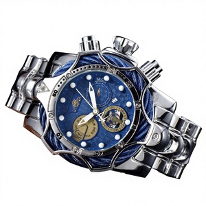 Montre sport pour homme INVIC, grand cadran, boîtier en alliage, bracelet en acier inoxydable, mouvement à quartz, étanche - Product Image 1
