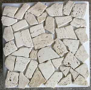 Mosaïque de carreaux de marbre vert d'Inde, galets de marbre de 12x12, marbre poli, monté sur filet, pour le <span class=keywords><strong>sol</strong></span> de la <span class=keywords><strong>douche</strong></span> - Product Image 6