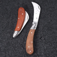 Couteau utilitaire pliant portable HL OEM de qualité industrielle en acier inoxydable avec manche en bois exquis pour l'autodéfense, la chasse en extérieur et le bricolage