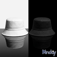 Cappello da Pescatore in Cotone Lavato per Uomo e Donna, Nero e Bianco, Pieghevole, Protezione Solare Estiva, Tesa Larga