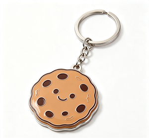 Custom Enamel Cookie Metal Keychain Zinc Alloy Irregular Pin Key <b>Ring</b> for Gift and Promotion - Product Image 2