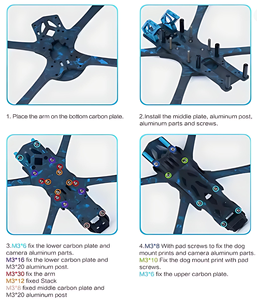 Axisflying MANTA <span class=keywords><strong>5</strong></span> SE Racing <span class=keywords><strong>FPV</strong></span> drone 5inch huafei khung lắp ráp RC bay không người lái phụ kiện - Product Image 6