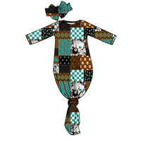 Pyjama-gigoteuse personnalisé en bambou et élasthanne doux, noué, pour bébés et enfants, avec fermeture éclair, en fibre de bambou, à manches longues