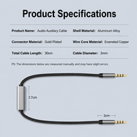 Câble audio 3,5 mm plaqué or, mâle-mâle, stéréo, cordon auxiliaire Hi-Fi, PVC, microphone, haut-parleur de voiture, casque, iPhone, tablette, ordinateur portable