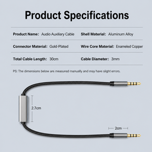 Cable de Audio de 3.5mm, Macho a Macho, Chapado en Oro, Cable Auxiliar Estéreo de Alta Fidelidad, Trenzado de Nailon, para Altavoces de Coche, Auriculares, iPhone, Tableta, Portátil - Product Image 5