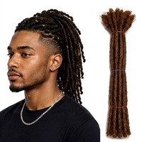 FH # 30 Extensions de Dreadlocks Brunes, Dreads Afro Locs en Cheveux Humains pour Hommes/Femmes, Extensions Locs