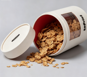 Emballage personnalisé en tube de papier écologique pour céréales et graines, avec fenêtre, impression quadricolore, conteneur alimentaire en papier kraft - Product Image 4