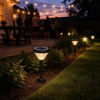 Lámpara de Jardín LED Solar HYD01 IP66 0.5kg ABS con Control Remoto, Regulable 2700K-6000K, Garantía de 2 Años
