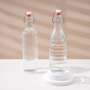 Kit de démarrage pour Kombucha maison, bouteille en verre ronde transparente de 1000 ml avec bouchon basculant, vente en gros, personnalisable avec couvercle hermétique - Product Image 3