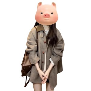 Retro Korean Style Lapel Wool Coat For Women Autumn Winter 2025 Short High End Petite Solid Color Pocket Design - Product Image 5