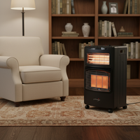 Dernier modèle d'usine : Chauffage infrarouge au gaz 2-en-1 pour intérieur avec protection anti-basculement ODS, éclairage et thermostat réglable, portable