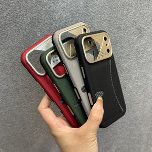 Étuis de luxe en cuir PU magnétiques pour téléphones portables iPhone 17 16 Pro Max avec porte-cartes, cadre métallique pour appareil photo, coque antichoc - Product Image 2