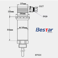 Transmetteur de température BP06 4-20mA RS485 304SS Sonde PT100 Capteur de température 0-300 degrés à 24VDC M20*1.5